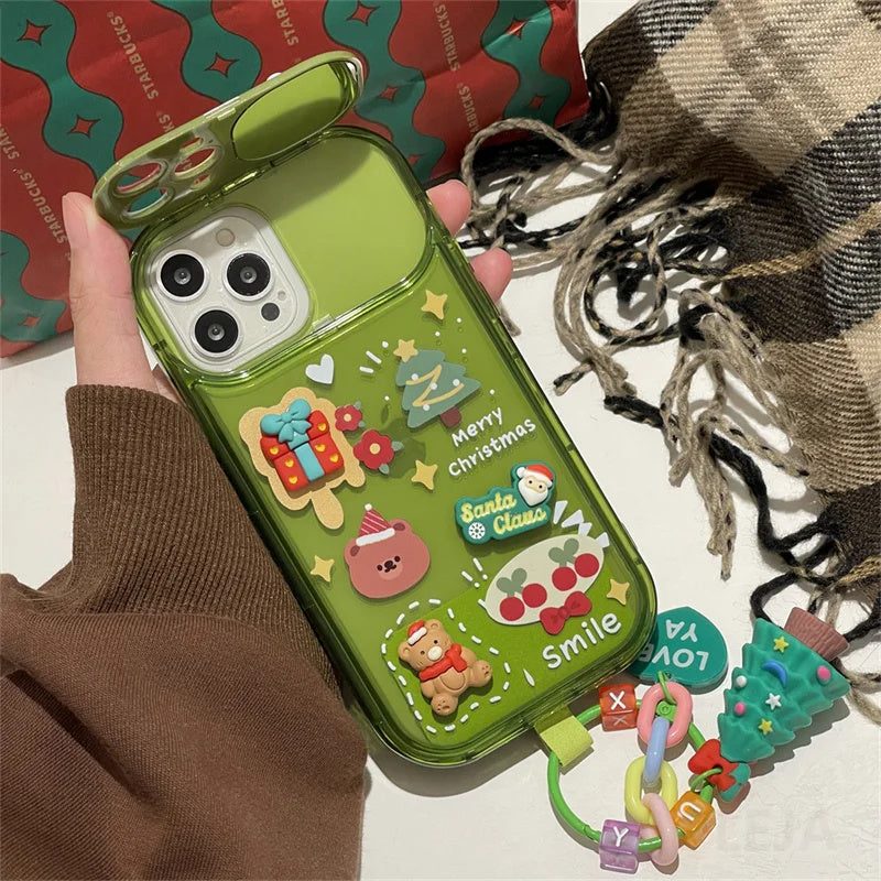 Santa Claus & Elk Hat Christmas Phone Case for iPhone XS,XS MAX, 11-15 Pro Max – Silicone Protection Cover